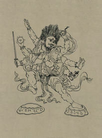 敦煌佛教绘画线稿图