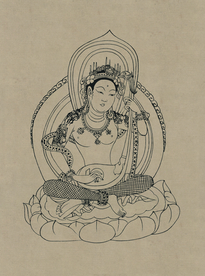 敦煌佛教绘画线稿图