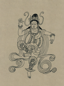 敦煌佛教绘画线稿图