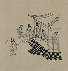 敦煌佛教绘画线稿图