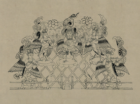 敦煌佛教绘画线稿图