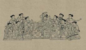 敦煌佛教绘画线稿图