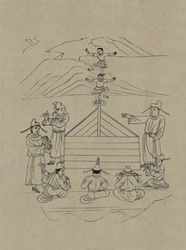 敦煌佛教绘画线稿图