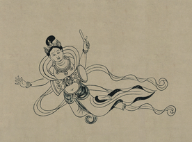 敦煌佛教绘画线稿图