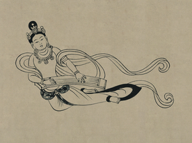 敦煌佛教绘画线稿图