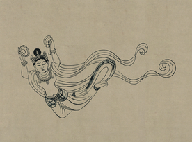 敦煌佛教绘画线稿图