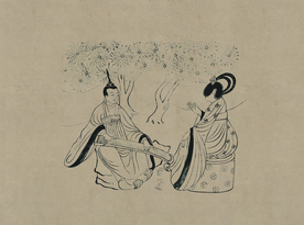 敦煌佛教绘画线稿图