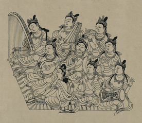 敦煌佛教绘画线稿图