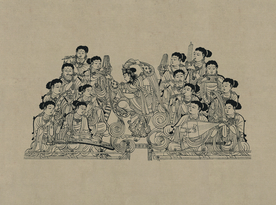 敦煌佛教绘画线稿图