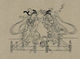 敦煌佛教绘画线稿图