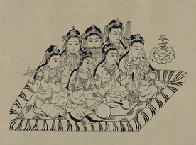 敦煌佛教绘画线稿图