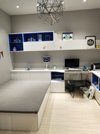 儿童房 书柜 书桌 榻榻米 蓝