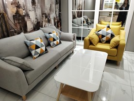 沙发 布艺沙发 黄色沙发 灰色