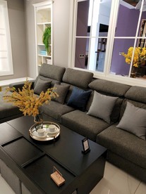 沙发 布艺沙发 灰色  茶几