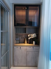 阳台柜 展示柜 书柜 高级灰