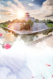 西安旅游海报背景
