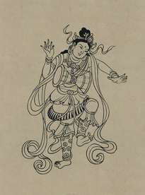 敦煌佛教绘画线稿图