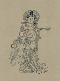 敦煌佛教绘画线稿图