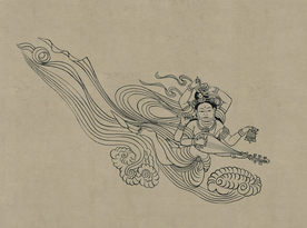 敦煌佛教绘画线稿图