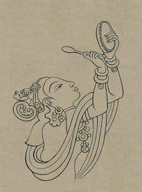 敦煌佛教绘画线稿图