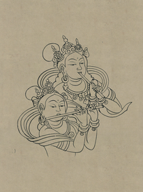 敦煌佛教绘画线稿图