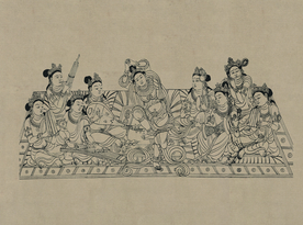 敦煌佛教绘画线稿图