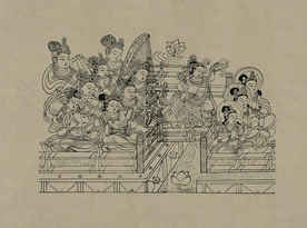 敦煌佛教绘画线稿图