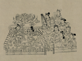 敦煌佛教绘画线稿图