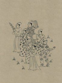 敦煌佛教绘画线稿图