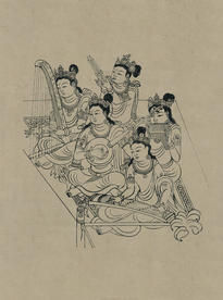 敦煌佛教绘画线稿图