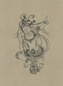 敦煌佛教绘画线稿图