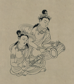 敦煌佛教绘画线稿图