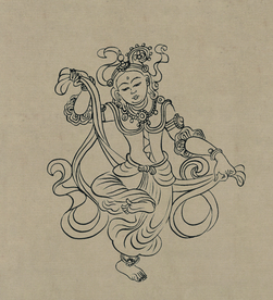 敦煌佛教绘画线稿图