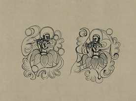 敦煌佛教绘画线稿图