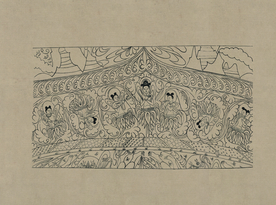 敦煌佛教绘画线稿图