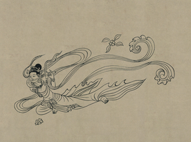 敦煌佛教绘画线稿图