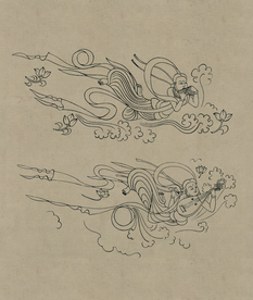 敦煌佛教绘画线稿图