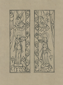 敦煌佛教绘画线稿图