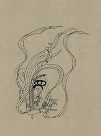 敦煌佛教绘画线稿图