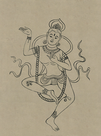 敦煌佛教绘画线稿图