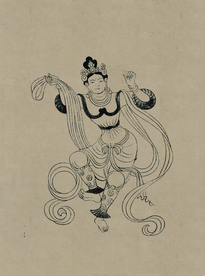 敦煌佛教绘画线稿图