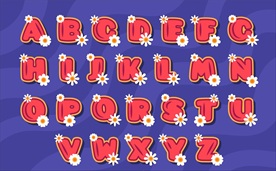 26个字母 白色花卉