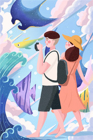 五一劳动节插画海报