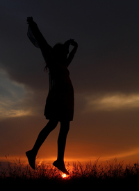 人物剪影轮廓摄影图片