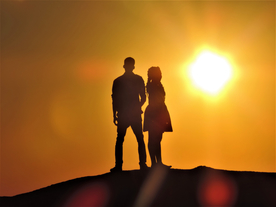 人物剪影轮廓摄影图片