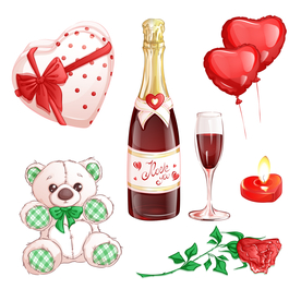 情人节元素 矢量素材