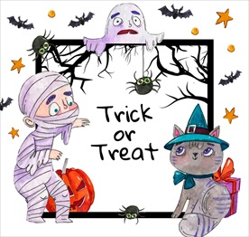 彩绘万圣节 角色贺卡