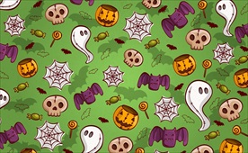 彩绘绿色 万圣节元素