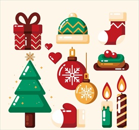 圣诞节物品 矢量素材
