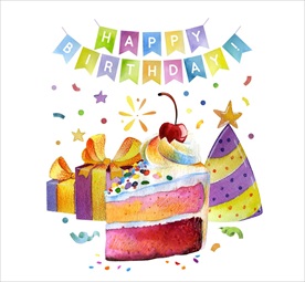 彩绘生日礼物 三角蛋糕